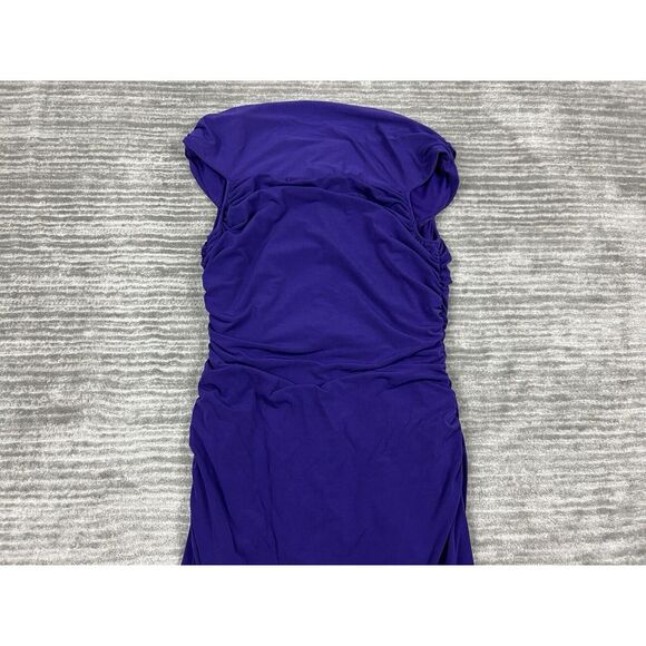 Dressbarn Dress‎ Womens 10 Purple Sleeveless Ruched Casual Sheath Knee Length - Picture 8 of 11